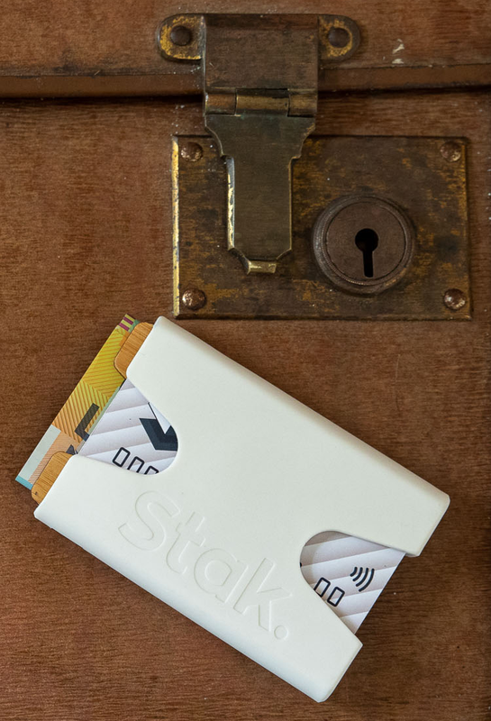 STAK Minimalist Wallet in ivory color and bamboo