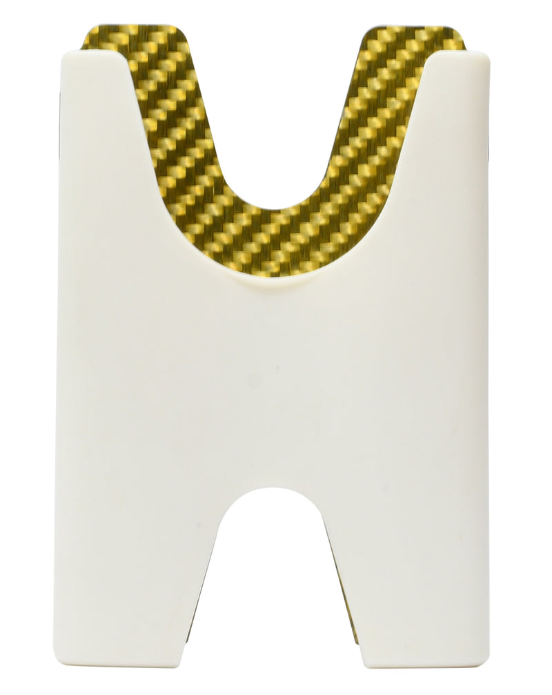 Ivory & Shimmering Golden Carbon Fibre, STAK Minimalist Wallet, Rear